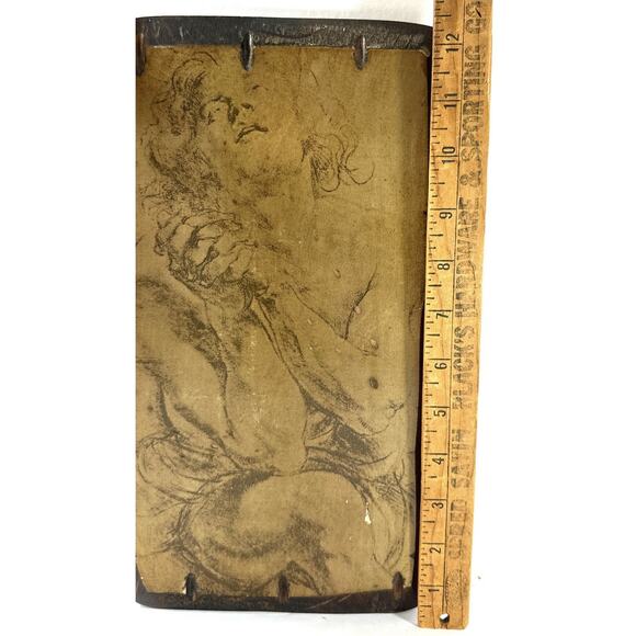 1963 Rubens “Study of a Young Man” F.A.P. Antiquity Collection Wood Plaque - Picture 2 of 7